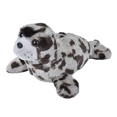 Image of Wild Republic Harbor Seal Plush Soft Toy, Cuddlekins Cuddly Toys, Gifts for Kids 20 cm , Grey