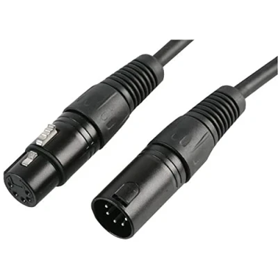 Image of Pulse PLS00275 DMX Lead, 5 Pin XLR Male to Female, 1 Pair+Screen, 3m, Black