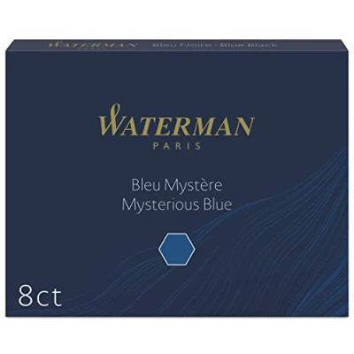 Image of Waterman Large Capacity Blue/Black Ink Cartridge for Fountain Pen Pack of 30