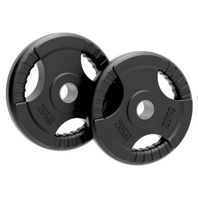 Image of Olympic Weight Plates, 1.25kg 25kg Rubber Tri Grip Barbell Sets, Powerlifting &amp; Bodybuilding Weights Home Gym Equipment for Strength Training Workouts by Body Revolution