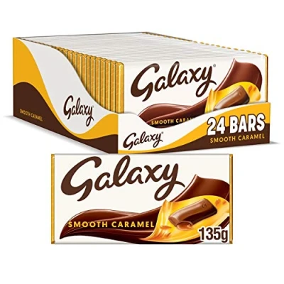Image of Galaxy Smooth Caramel Chocolate Bars Bulk Box, Gift, Milk Chocolate, 24 x 135g