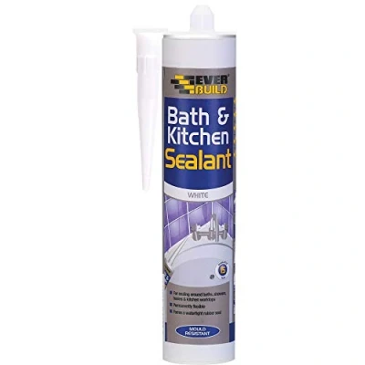 Image of Everbuild Bath and Kitchen Acrylic Sealant Anti Mould Formulation White 290ml cartridge