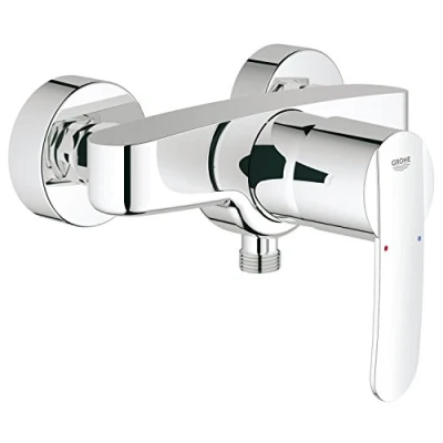 Image of GROHE Wave Cosmopolitan Quickfix Single Lever Shower Mixer, Wall Mounted, Metal Lever, Chrome. Easy To Fit with Quickspanner. 23208000