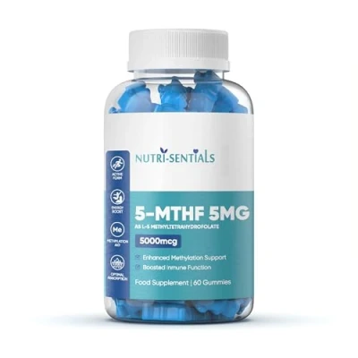Image of L 5 Methyl Folate Supplement 5000mcg Active Form Folic Acid Gummies for Optimal Absorption High Strength Activated Methylfolate 60