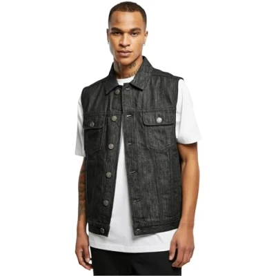 Image of Urban Classics Waistcoat, Men&#039;s, Size: XXL, Black washed