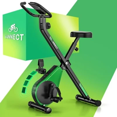 Image of Upgraded Folding Exercise Bike with 16 Level Adjustable Magnetic Resistance, 330LBS Quiet Foldable Indoor Cycling Bike, Fitness Stationary LCD Display &amp; Large Comfortable Seat Cushion
