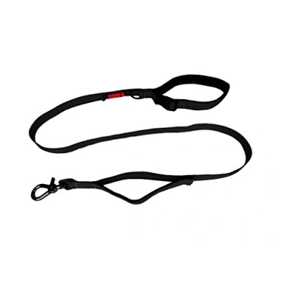 Image of KONG Dog Lead, 1.5m x 10mm, Black, Nylon, LEASH for Dog, Robust Carabiner Hook, Reflective Elements, Size M