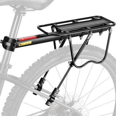 Image of West Biking Bike Rack Pannier Rear Adjustable Rack, 50 KG Load Cycling Bag Commuter Aluminum Alloy Bicycle Luggage Carrier with Reflector