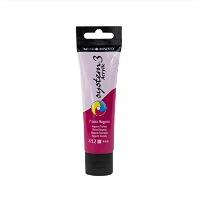 Image of Daler Rowney System3 Acrylic Paint, Plastic Tube, 2oz 59 ml, Process Magenta