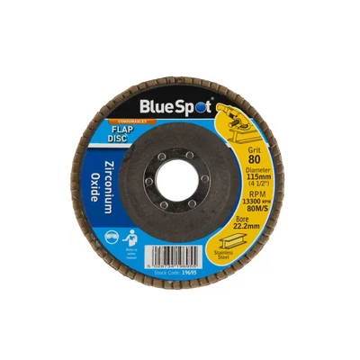 Image of Blue Spot Tools 115MM (4.5&quot;) 80 Grit Zirconium Oxide Flap Disc