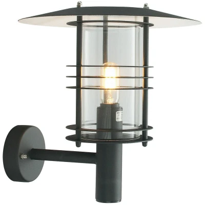 Image of Stockholm 1 Light Outdoor Wall Lantern Black IP54, E27