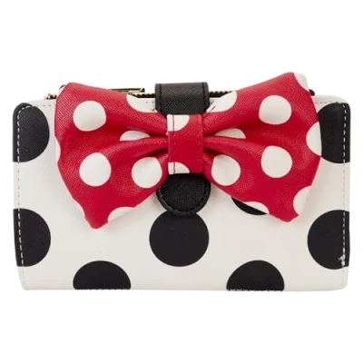 Image of Loungefly Disney Minnie Mouse Rocks The Dots Classic Flap Wallet, Multi, Wallet