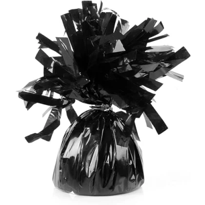Image of Foil Balloon Weight for Helium Balloons in Black 1x 160g Heavy Birthday Party Wedding Celebration Décor with Tassles