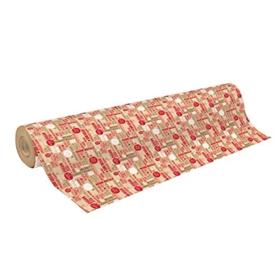 Image of Clairefontaine Ref 223811C Recycled Kraft Printed Paper Roll (Single Roll) 70cm Width x 50m Length, 70gsm 100% Christmas Words Design