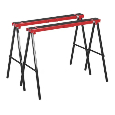 Image of Sealey Fold Down Trestles Pair 100kg Capacity per Trestle