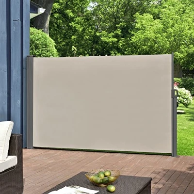 Image of pro.tec Side Awning Blind Patio 160 x 300 cm Extendable Sand Colour Sunshade