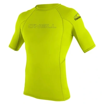 Image of O&#039;Neill Wetsuits Youth Basic Skins S/S Rash Guard Lime, 8