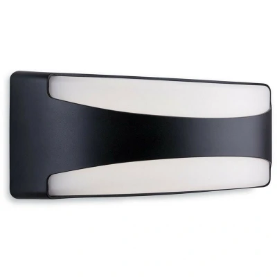 Image of Santos Outdoor Integrated LED Flush Wall Light Rectangle Black IP65
