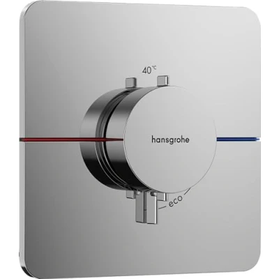 Image of hansgrohe ShowerSelect Comfort Q thermostat conceiled, bathroom tap with safety stop at 40 C, for showers and bath tubs, shower mixer 3 functions, chrome, 15588000