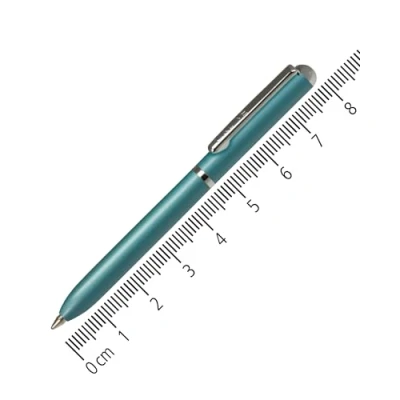 Image of Online mini twist ballpoint pen Turquoise with metal clip standard refill small pens for the purse 8 cm length, fits into wallets &amp; bags biro black writing color