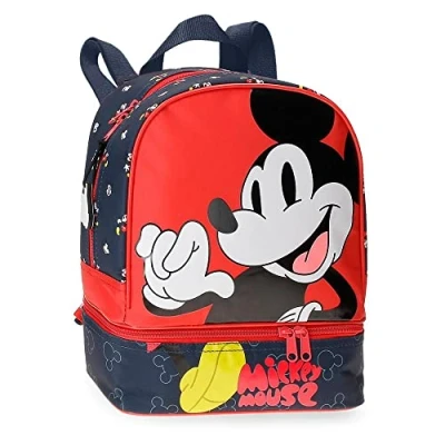 Image of Disney Mickey Mouse Fashion Backpack with Snack Holder, Multicoloured, 23 x 28 13 cm, Microfibre, 8.37 L, Holder