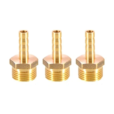 Image of 3PCS Solid Brass Hose Tail Connector Barbed to BSP Male Thread 6mm 3/8 for Air Water Fuel Oil Gas