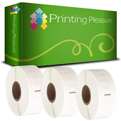 Image of Printing Pleasure 3 x 11352 Compatible Labels Rolls for LabelWriter &amp; Seiko Label Printers 25mm 54mm 500 per Roll