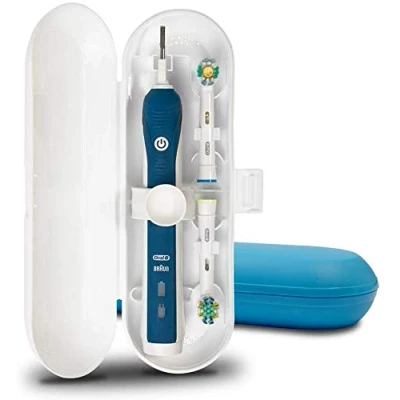 Image of meilinkeji Plastic Electric Toothbrush Travel Case for Oral B Pro Series, 2 Packs (Blue&amp;White)
