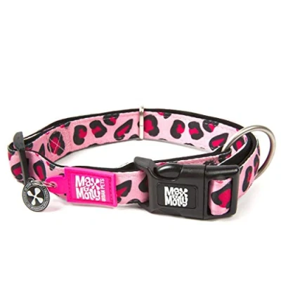 Image of Max &amp; Molly Leopard Pink Smart ID Collar, Large