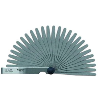 Image of Vogel Germany Feeler Gauge Set (21 Sheets, Measuring Range: 0.05 2.00 mm, Made of Hardened Spring Steel, conical Blade Shape, 100 mm Long) 411009