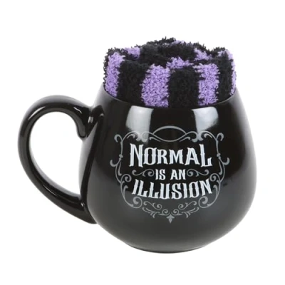 Image of Something Different Wholesale Wicked Mug and Sock Gift Set Embrace The Dark Side with Spooky Design Comfortable
