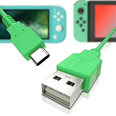 Image of USB C Charger for Nintendo Switch, Fast Charging Cable MacBook, Pixel C, LG Nexus 5X G5, 6P/P9 Plus, One Plus 2, Sony XZ and More Green (4.92ft)