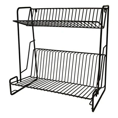 Image of Delfinware Wireware Black 2 Tier Plate Rack