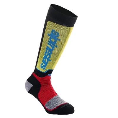 Image of Alpinestars Youth Mx Plus Socks Technical, Black Red Light Blue, M L