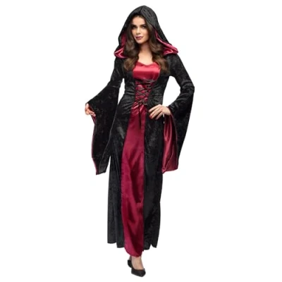 Image of Boland 79212 Adult Vampire Mistress Costume, Black, red, 44 46 (EU)