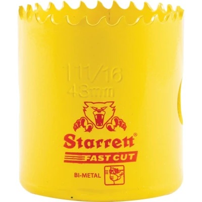 Image of Starrett HSS Bi Metal Hole Saw FCH1116 Fast Cut Extra Cobalt For Stainless Mild Sheet Wood Plastic Various Materials 43mm