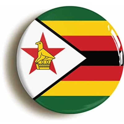 Image of Ozorath ZIMBABWE NATIONAL FLAG BADGE BUTTON PIN (Size is 1inch / 25mm diameter)