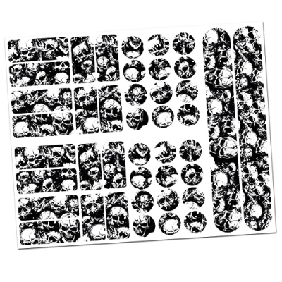 Image of Finest Folia 34 Piece Bicycle Frame Protective Film Sticker Protection MTB BMX Chain Paint R159 R160 (21 Skulls)