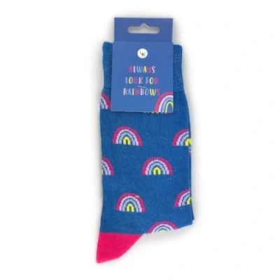 Image of Snazzy Socks Always Look for Rainbows Ladies Size 4 7 Novelty Sock Gift LKSOCK018