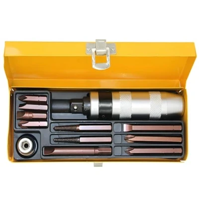 Image of Daytesy Impact Screwdriver Set 12pcs Chrome Vanadium Steel Kit, Manual Reversible, Ergonomic Handle, Ideal for Tightened Screws or Bolts