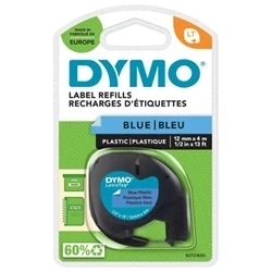 Image of Dymo Ultra Blue LetraTag Plastic Tape 12mmx4m