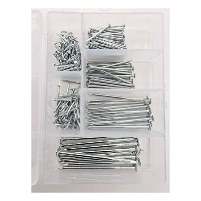 Image of ZYBUX 250pk Assorted Nails for Wood Iron Hanging Pictures Long, Medium and Small Wall DIY Crafts, Home Decor, Woodwork, Furniture Construction