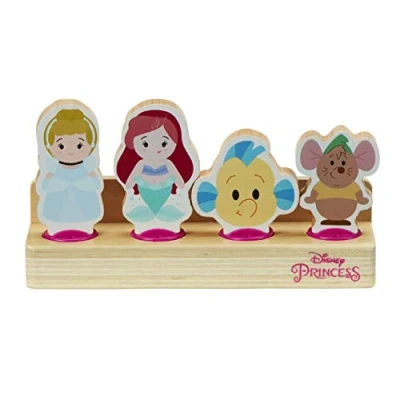 Image of Disney PRINCESS Wooden 4 FIGURE SET Beautiful Preschool Toy, Imaginative Play, FSC Certified Sustainable, Gift For 2 5 Year Old