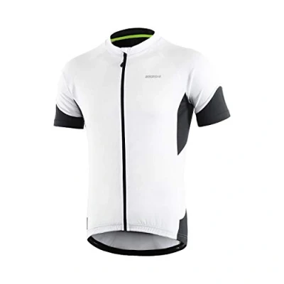 Image of BERGRISAR Men&#039;s Cycling Jersey Tops Short Sleeves MTB Breathable Quick Dry Mountain Bike Bicycle Clothing BG650 White Size Medium