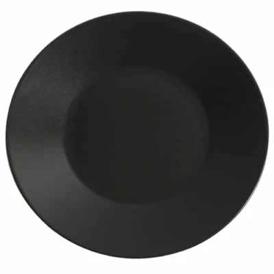 Image of drinkstuff Midnight Wide Rim Plates Black 27.5cm Pack of 6 Stoneware