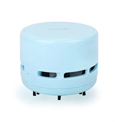 Image of FineInno Mini Crumb Vacuum Cleaner Portable Desktop Sweeper Handheld Cordless Multifunction Cleaning for Home,Office, Cars，Pet Hairs No Battery Included (Pure Blue)