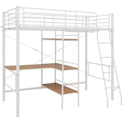 Image of vidaXL White Metal Bunk Bed Functional and Durable for Rooms with Limited Space