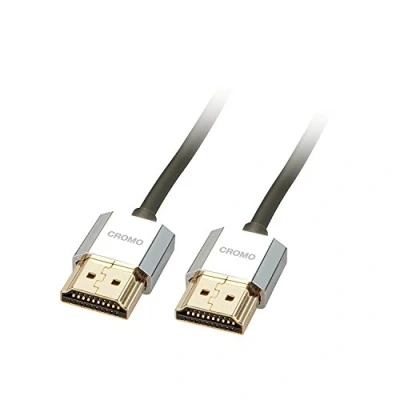 Image of LINDY 0.3 m CROMO Slim 4K HDMI Cable with Ethernet, Grey