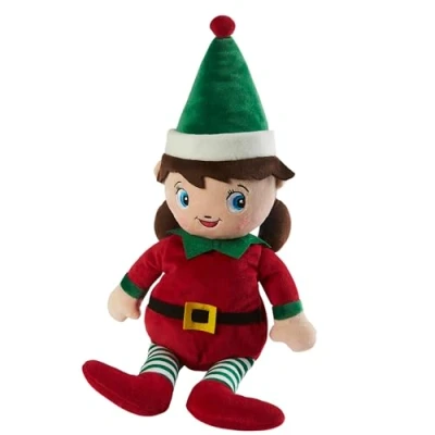 Image of Warmies CP ELF 2 Heatable Plush Toy, Green &amp; red