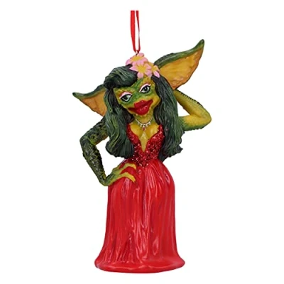 Image of Nemesis Now Gremlins Greta in Red Dress Female Gremlin Hanging Ornament 13cm, Resin, Officially Licensed the Gremlin, Cast Finest Expertly Hand Painted